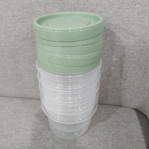500ml保鲜盒食品级透明带盖塑料冰箱密封圆形五谷杂粮水果蔬菜