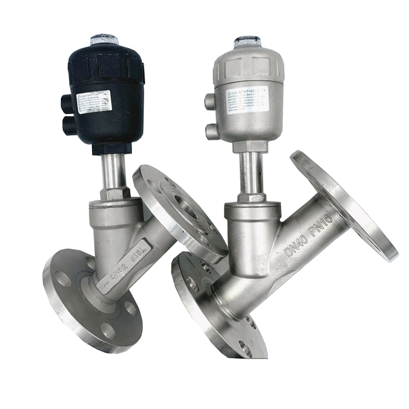 德骊嘉304法兰气动角座阀 工业流体控制的多功能解决方案